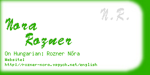 nora rozner business card